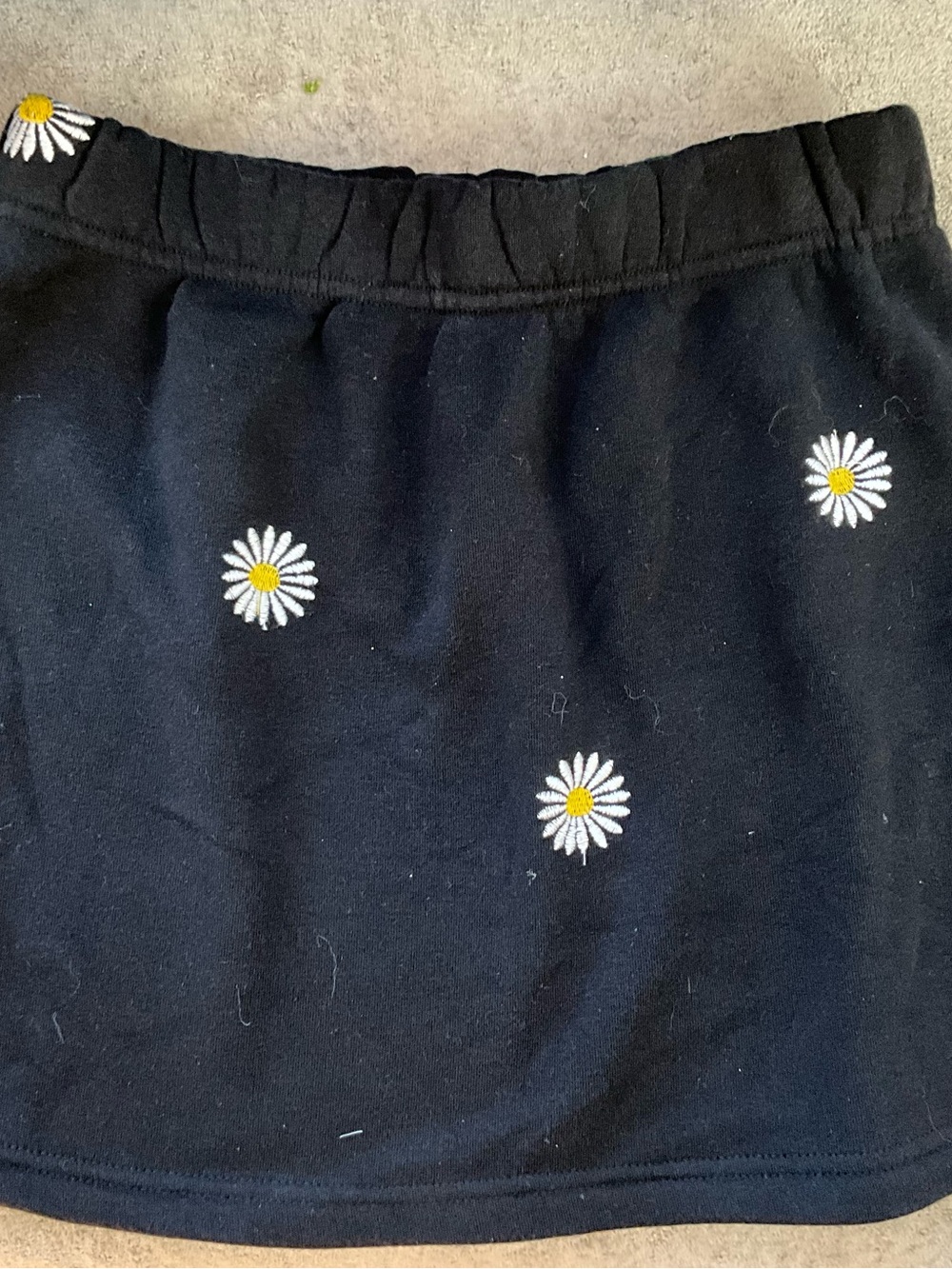 Girls' Black Daisy Embroidered Skirt - Unbranded